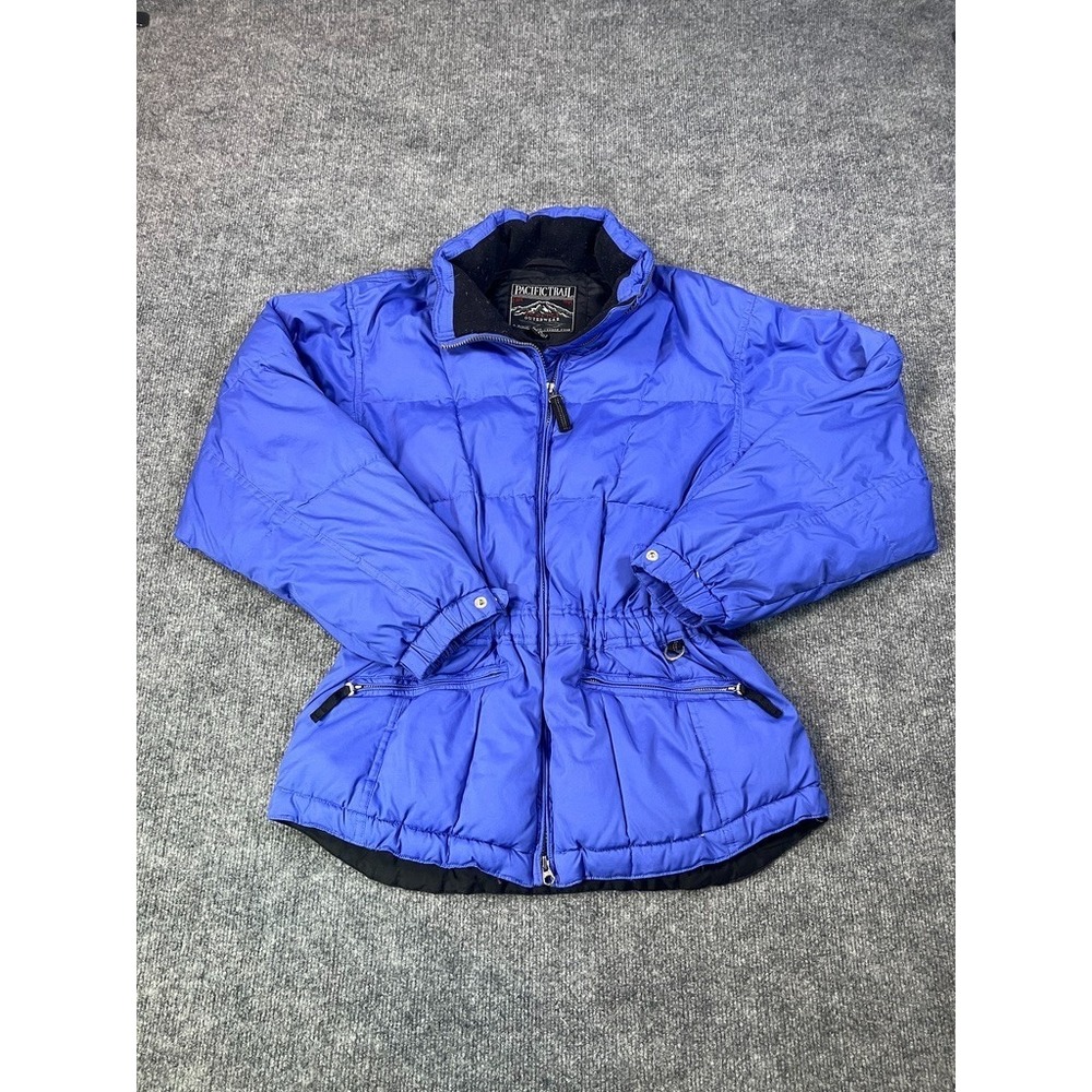 Pacific Trail Mens Medium Down Jacket Blue Vintage Style Gorpcore Hiking